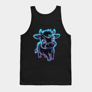 Neon glow cow Tank Top